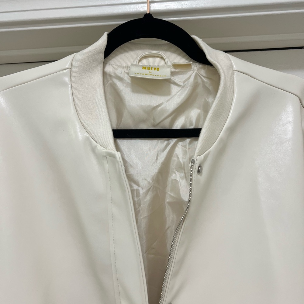 Anthropologie Maeve Oversized Patent Leather Bomber Jacket - Picture 8 of 16
